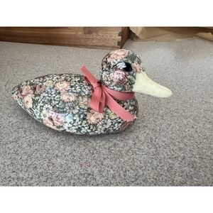Vintage Floral Fabric Patchwork Decoupage Duck Grandmacore Decorative Figurine
